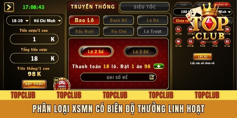 Phân loại XSMN có biên độ thưởng linh hoạt